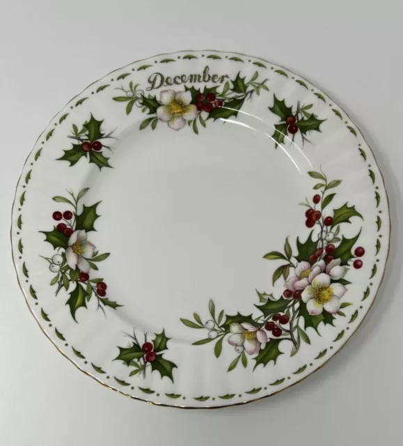 Royal Albert Christmas Rose Plate Flower Of Month December 8”