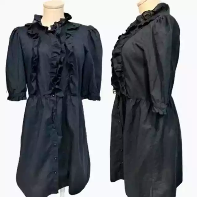 Alice Temperley for Target Black Ruffle Shirt Dress