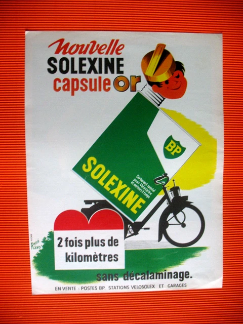 Publicite De Presse Bp Solexine Carburant Velosolex Illustration R. Ravo Ad 1966