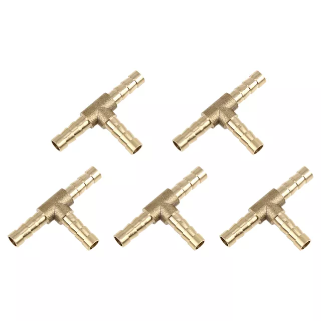 Adaptateur connecteur 3 voies laiton 6mm pour tuyau huile gaz d'eau d'air 5pcs