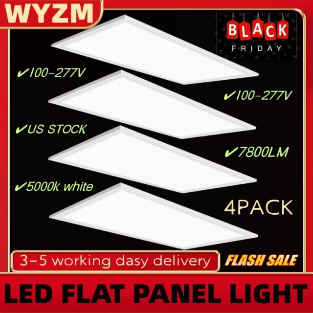 2x4 FT 75Watt 8400lm White LED Flat Panel Troffer Light, 0-10V Dimmable,100-277V