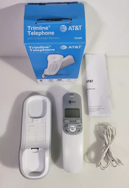 AT&T TR1909 Trimline Telephone With Caller ID, NEW OPEN BOX, MISSING CORD
