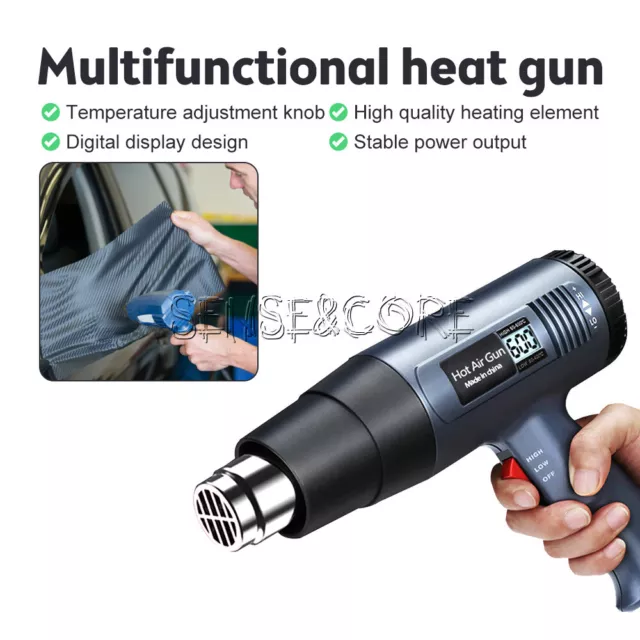 2000W Digtal LCD Heat Gun Industrial Electric Hot Air Gun  2 Temperature Mode