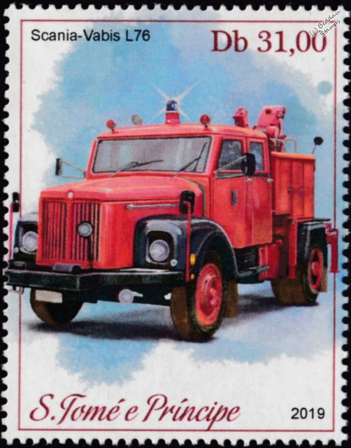 1967 SCANIA-VABIS L76 Fire Engine Truck Firefighting Stamp #142 £1.99 ...