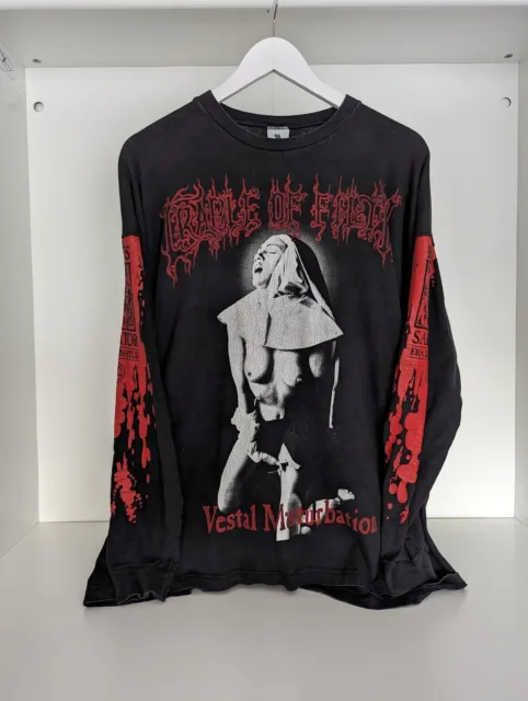 CRADLE OF FILTH 1995 Vintage Longsleeve Shirt / Vestal Masturbation/ Death Metal