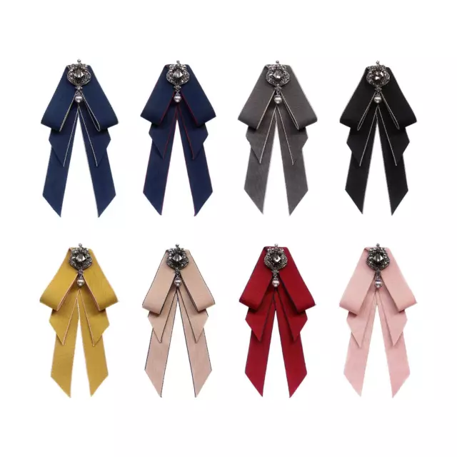 Women's Pre Tied Bow Tie Elegant Ribbon Solid Color Fashion Lady Classic Bowties