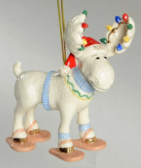 Lenox Annual Moose Ornaments Merry Mooseshoes - Boxed 6292702