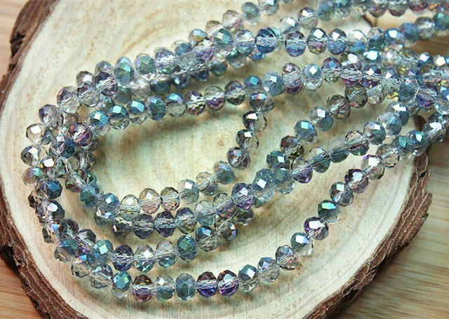 4mm6mm8mm Rosa-Türkis Facettierte Glasperlen|Kristall perlen|DIY Schmuck Basteln