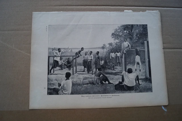 1898 ZGS Zeitungsdruck 884 Kolonien Kamerun Turnen