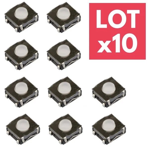 Lot De 10 Boutons Poussoir Pour Télécommande Peugeot - Switch Clé Voiture - Neuf Générique