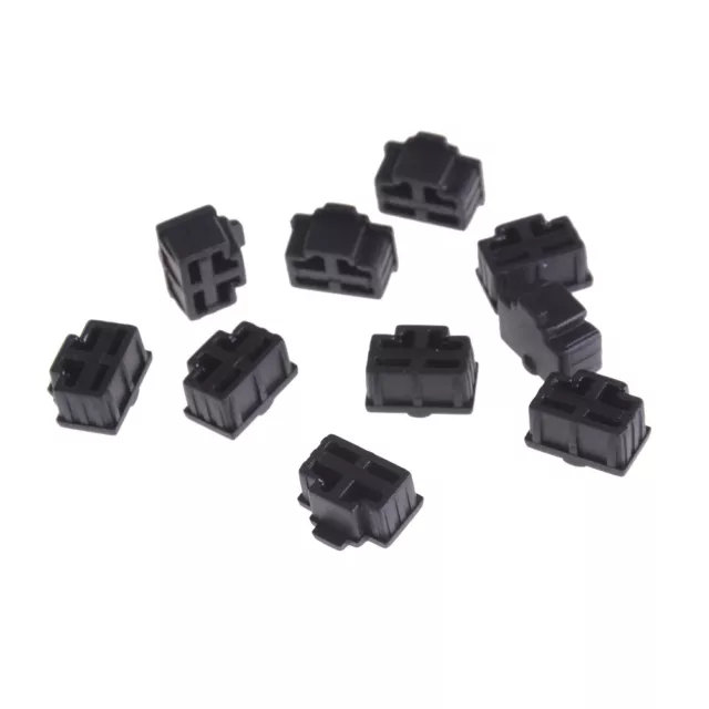 10Pcs Black Ethernet Hub Port RJ45 Anti Dust Cover Cap Protector PluL:da