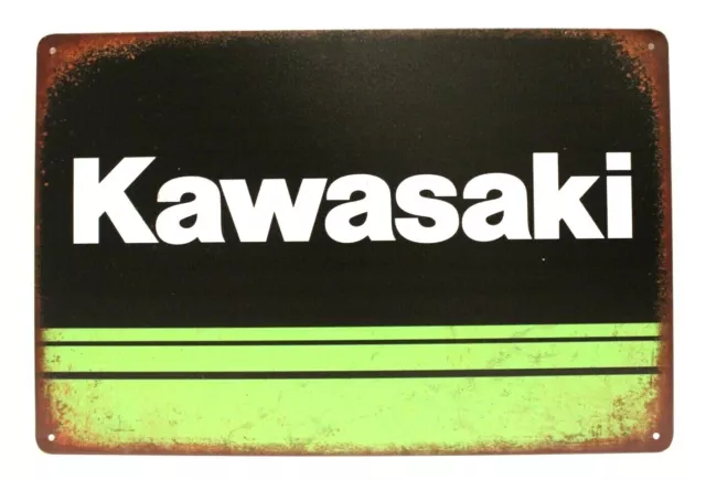 Kawasaki Motorcycles Tin Sign Metal Poster  Vintage Style Man Cave Garage XZ