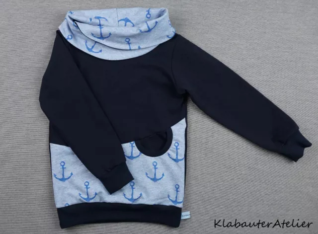 Hoodie Pullover Handmade Anker Jungen 68/74/80/86/92/98/104/110/116/122/128/134