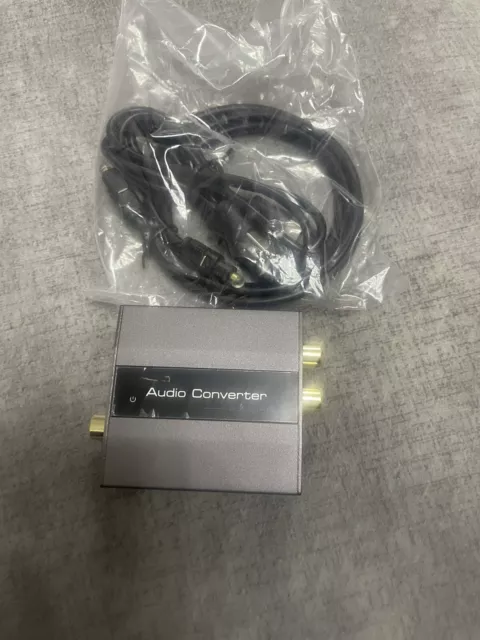 Analog To Digital Audio Converter AUX RCA Phono To Toslink Coaxial SPDIF Adapter