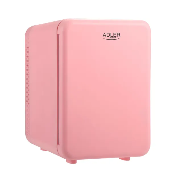 Mini nevera portatil de 4 litros Adler para el viaje coche color rosa