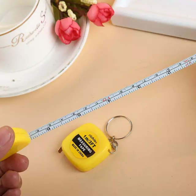 1/3 Fácil Mini Tirón Portátil 1m/3ft Llavero Regla Retráctil Cinta Medida SUPERIOR