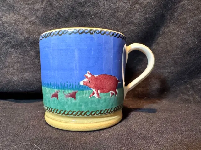 Nicholas Mosse Pottery Hand Painted Pig & Piglets Ceramic Mug Made in Ireland