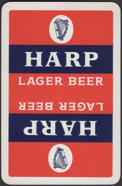 Playing Cards Single Card Old Vintage  HARP LAGER Brewery Beer Advertising Art B