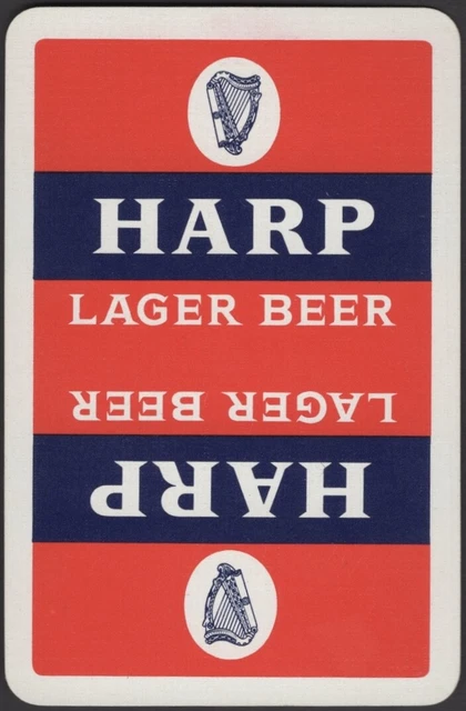 Playing Cards Single Card Old Vintage  HARP LAGER Brewery Beer Advertising Art B