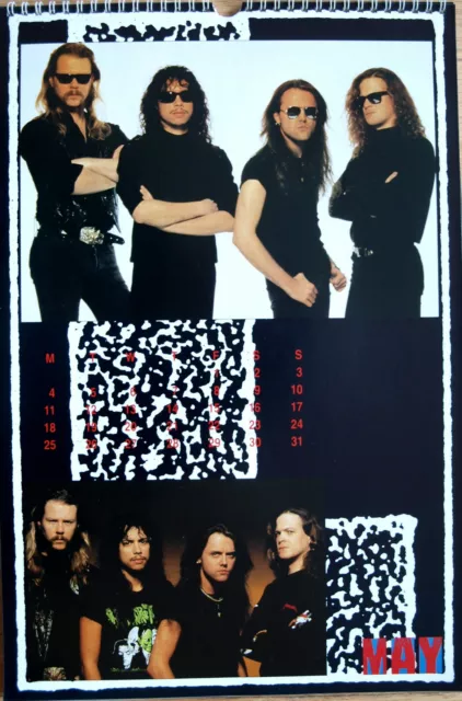 Metallica Kalender 1992 Spiralbindung 30 x 42 cm 12 Poster zum Raustrennen 3