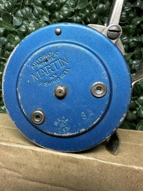 VINTAGE MARTIN MOHAWK No. 8A BLUE Automatic Fly Fishing Reel USA New York  Read $10.00 - PicClick
