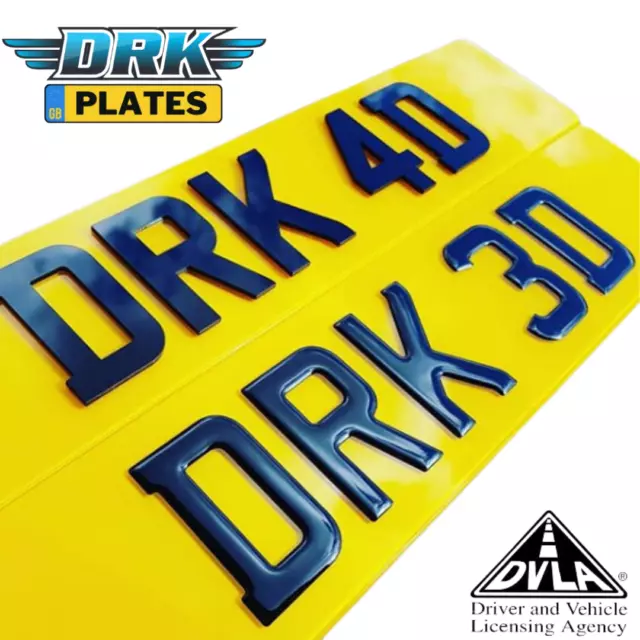 3D/4D Premium Car Number Plates - Custom Made- Gel/Acrylic - Front/Rear/Pair