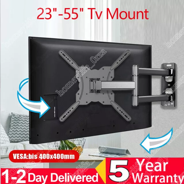 Full Motion TV Wall Mount Bracket Swivel Tilt 24 26 32 40 42 50 55 Inch LED LCD