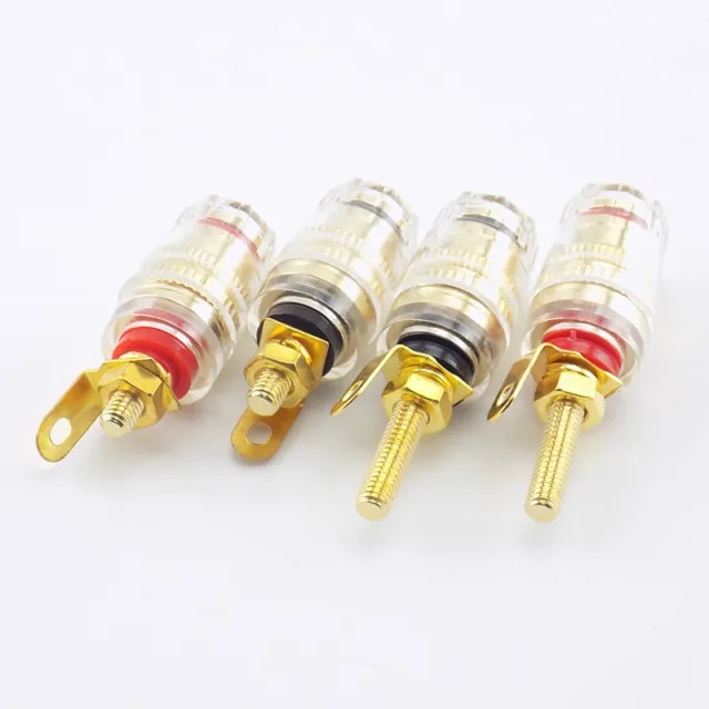 Speaker Terminal Binding Post Amplifier Connector 4mm Banana Plug Gold Plated