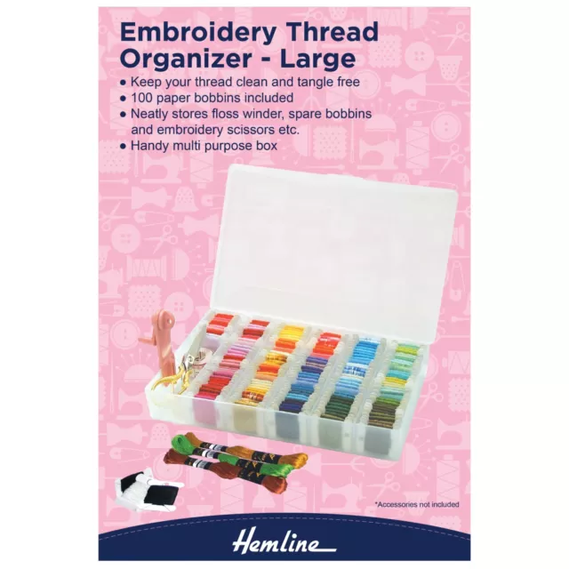 Embroidery Thread Organiser  with Compartments for Floss, Cotton, Silk Threads