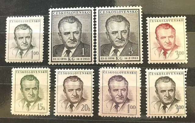 Tschechoslowakei 1952 -1953, Mi. Nr. 740, 793 - 794, 798, 808 - 811, postfrisch