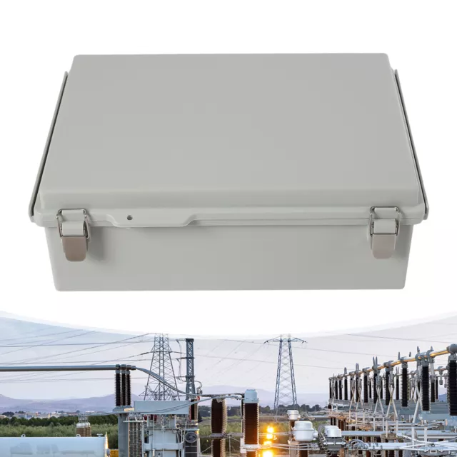 Grey Hinged Cover Stainless Steel Latch Junction Box with Mounting Plate + Cover