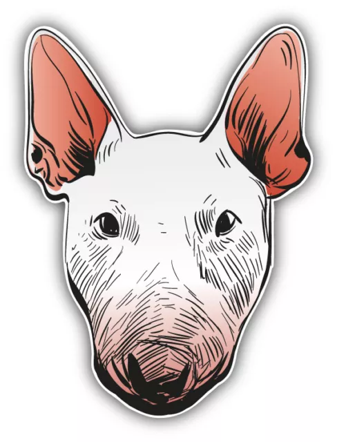 Bull Terrier Dog Head Car Bumper Sticker Decal - ''SIZES''