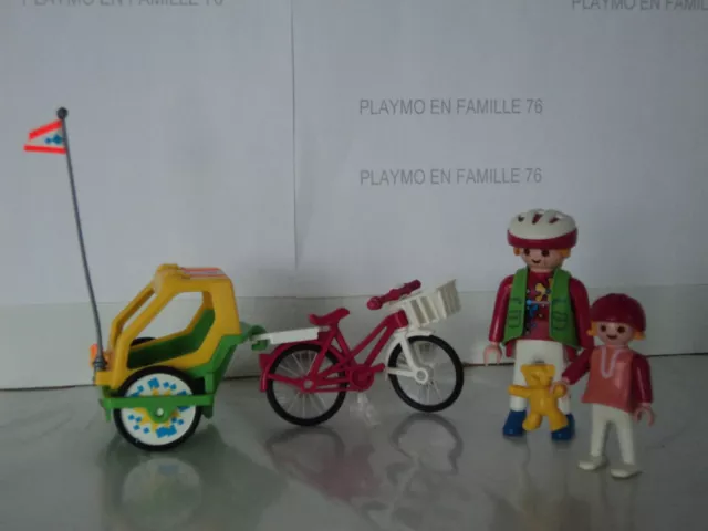 PLAYMOBIL VINTAGE CITY life femme et enfant v lo remorque set 3068