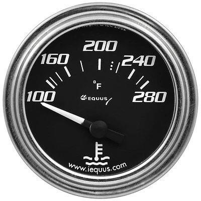 Equus 2.0 Dia Water Temp Gauge Chrome 100-280 - E7262