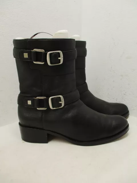 TARYN ROSE Sammie Black Leather Zip High Ankle Boots Womens Size 6 M