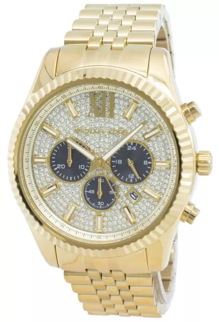 Michael Kors lexington chronographe montre homme MK8494 or Garantie RRP 379.00