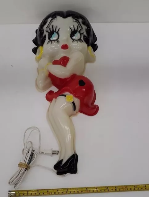 Vintage Betty Boop Wall Hanging Light Lamp Blow Mold Sculpture Plastic 24” × 10"