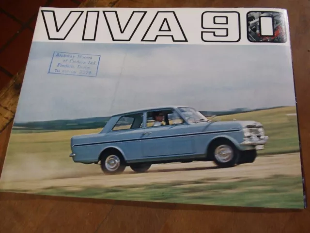 VAUXHALL VIVA 90 sales brochure 1965  Archway Motors of Findern Ltd Derby