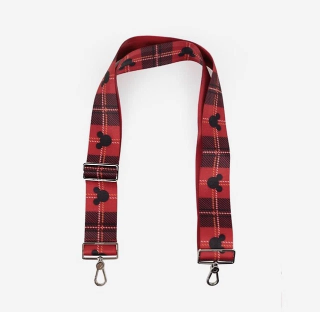 Harvey's Seatbelt Mickey Mouse Christmas Plaid Red Tartan CNC Click-N-Carry NIP