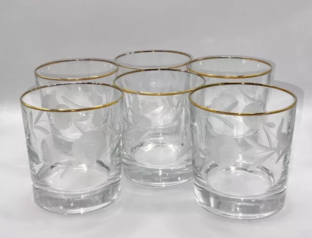 Royal Doulton Etched Crystal tumblers x 6