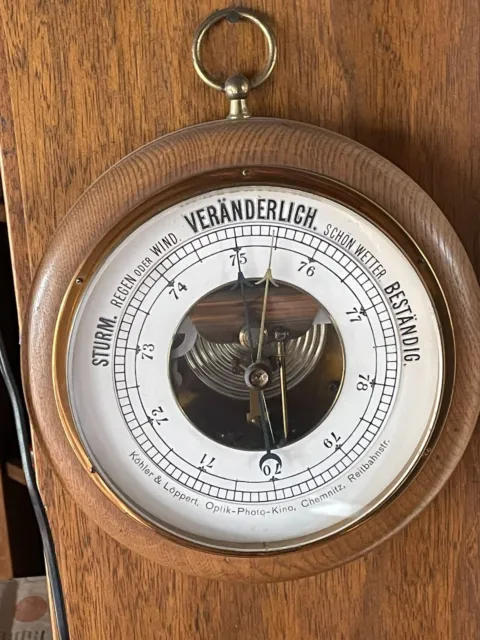 Antikes Barometer, Ende des 19. Jahrhunderts, holz, voll funktionsfähig