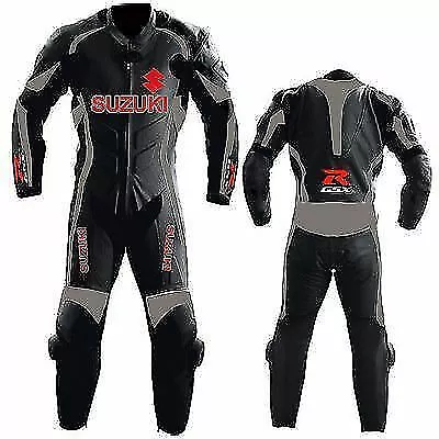 Mens Suzuki GSXR Suit Motorbike 1PC Leather Biker Motorcycle Racing Armour Sport
