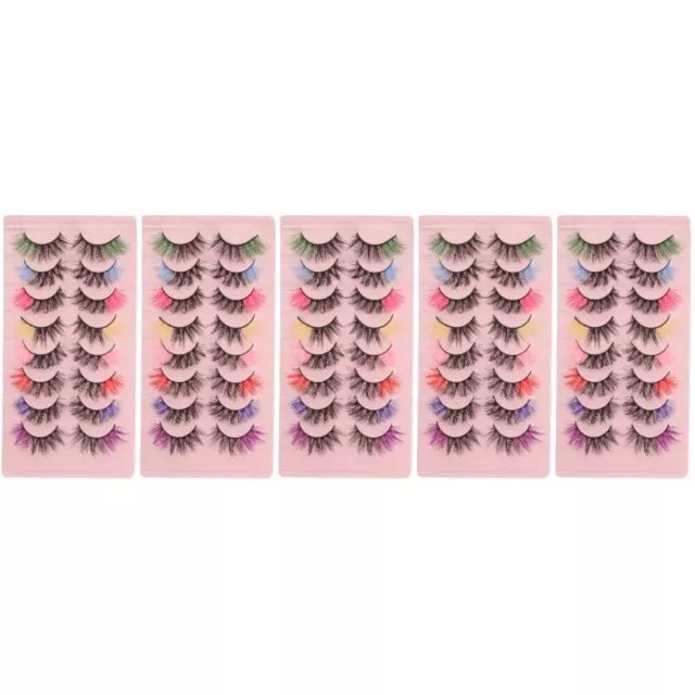 40 Pairs False Lashes Fluffy Colored Eyelashes Cosplay Fake Eyelashes Dress Up