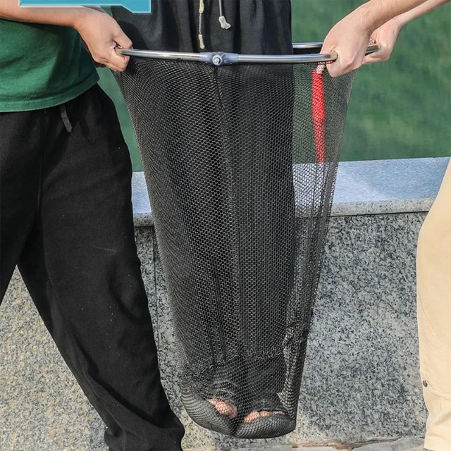 Filet d'atterrissage de pêche, tige télescopique en acier inoxydable