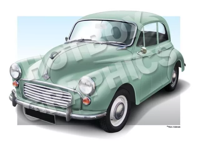 Morris 1000 Minor Print Personalised Illustration Of Your Car Traveller