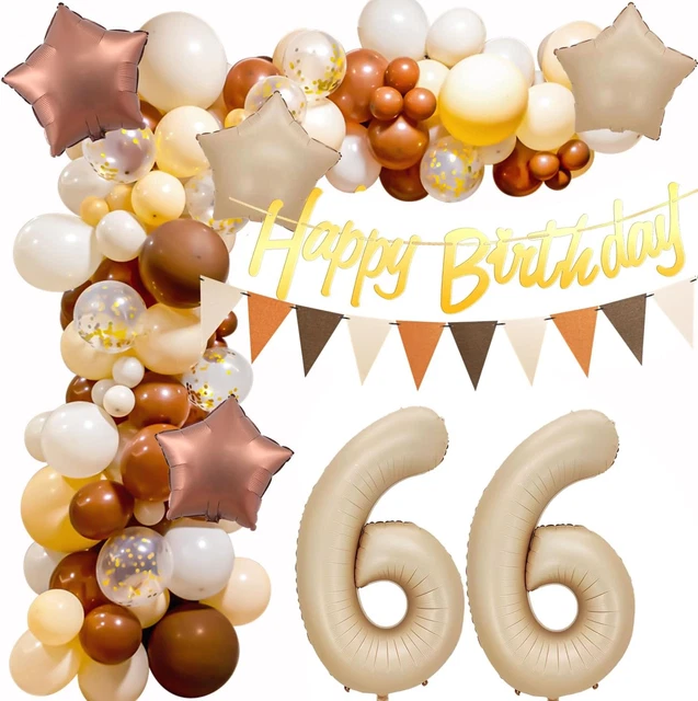 RETRO 66 GEBURTSTAG Deko,Geburtstagsdeko 66. Ballon Girlande, 66