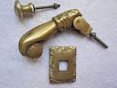 Antique Solid Brass Door Knocker, Lady's Hand & Ball Victorian Door Knocker