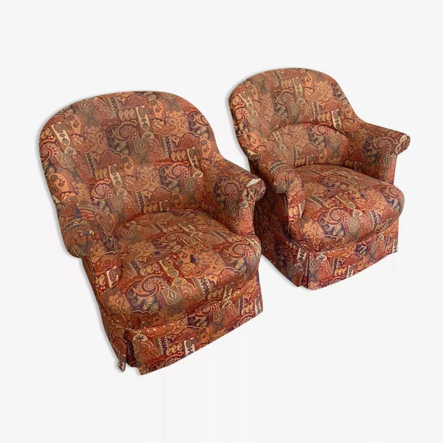Stupenda coppia di poltrone rospo del periodo Napoleone III del 1850 circa