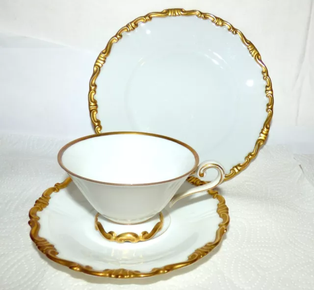 Carstens Sorau Prunk Porzellan Kaffee Tee Tasse Gedeck Rokoko Gold 29 6103 21537