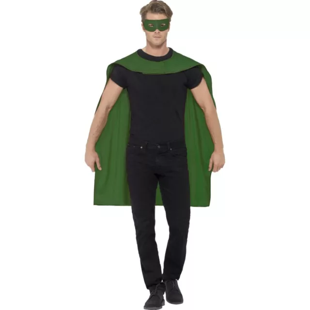 Superheld Kostüm mit Maske grün Superheldenumhang Heldenkostüm Hero Cape Outfit